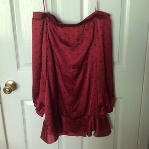 Red with Black Polka Dot Dress